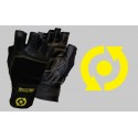 SCITEC NUTRITION LEATHER YELLOW STYLE GLOVES - Black