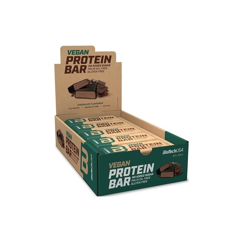 BIOTECH USA VEGAN PROTEIN BAR - 50 g (Pack of 10) - Gluten Free